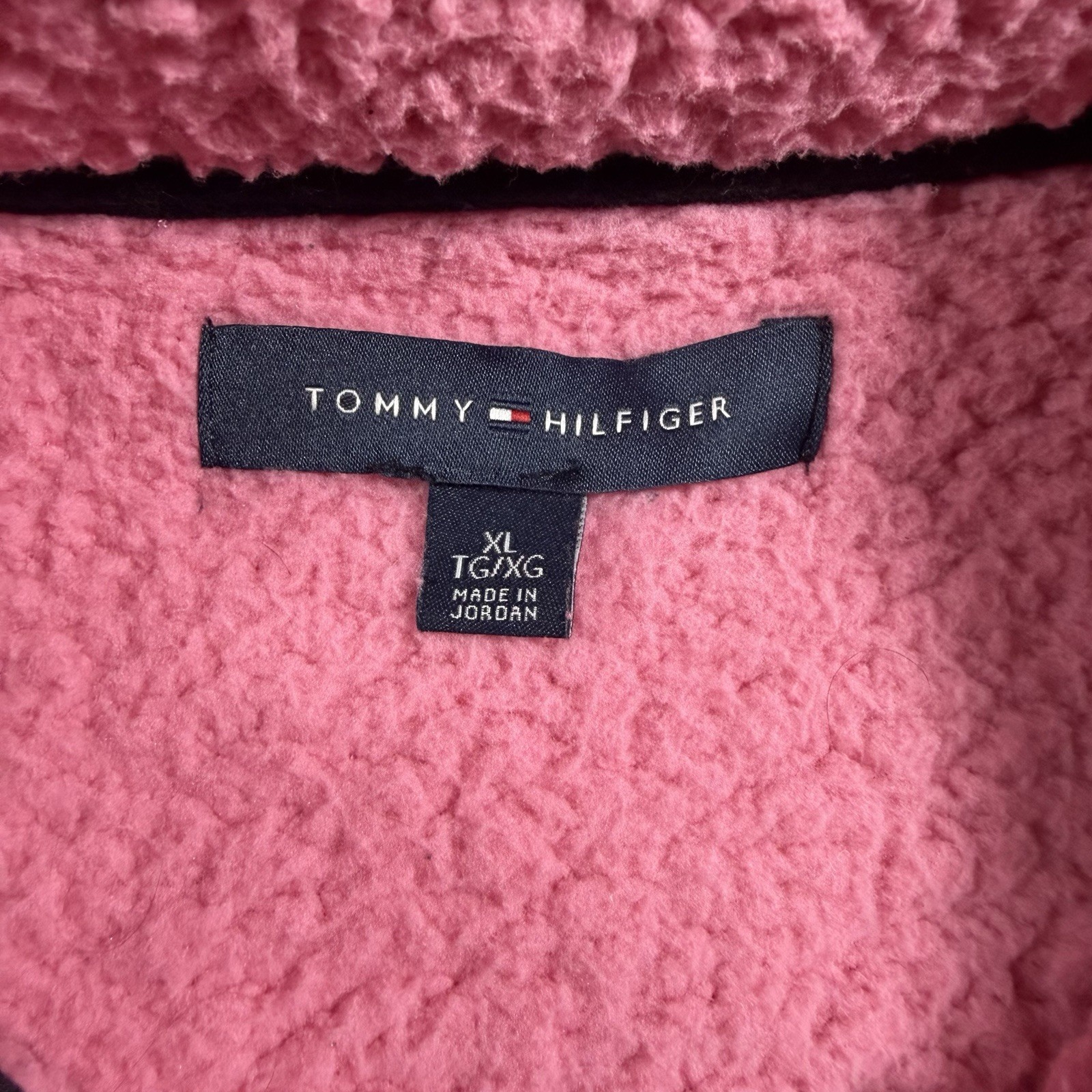 Tommy Hilfiger Sherpa Fleece Womens XL Pink 1/4 Zip Pullover Jacket Pockets SOFT thumbnail 4