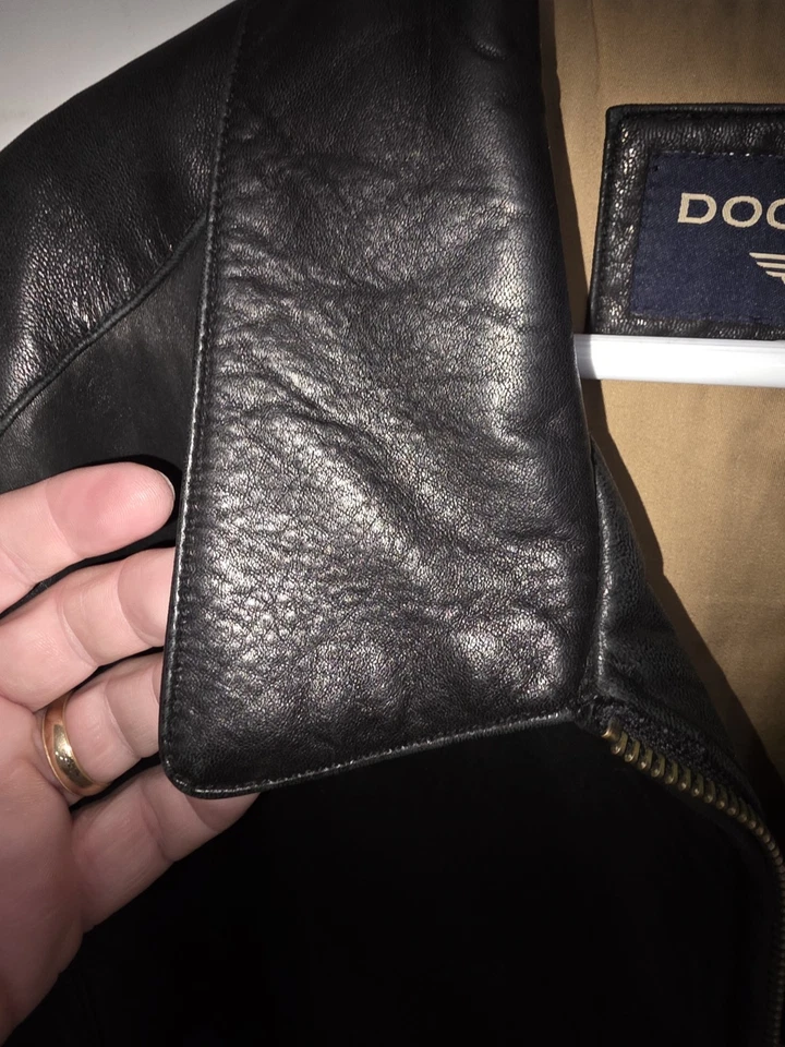 DOCKERS Men's Genuine Leather Jacket Black Size XXL Zipper Butter Soft 🔥 - Image 4 of 4