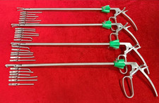 4set-Laparoscopic Bulldog Clamp Forceps 10mm With 6 Clips SS Best Quality Reuse