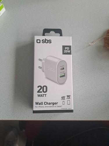 Sbs Caricabatterie Per Dispositivi Mobili 20W Bianco Interno TETRPD20W - Afbeelding 1 van 3