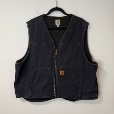 Carhartt Men's V26 Vest Sandstone Rugged Sherpa Lined Black 2XL Workwear Cotton