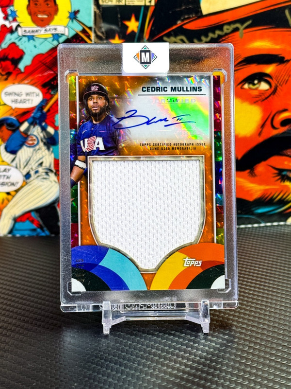 Cedric Mullins 2023 Topps WBC World Baseball Classic Relic Patch Auto Orange /25