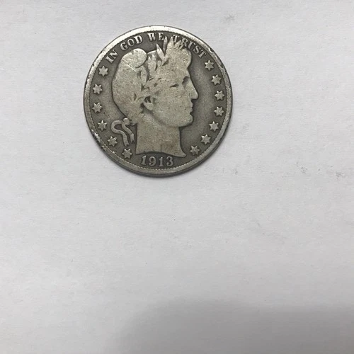 1913 D Barber Half Dollar Silver 50C Circulated US Coin