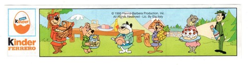 YOGI BEAR w/ PICNIC BASKET w/ BPZ Kinder Surprise 1995 K96 Hanna Barbera HB MINT - Picture 4 of 6
