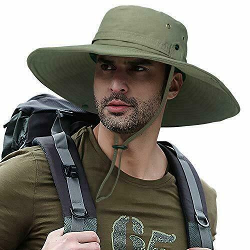 Herren breite Krempe Boonie Hut Schirm Outdoor Wandern Angeln Sonnenschutz UPF50+ - Bild 2 von 17