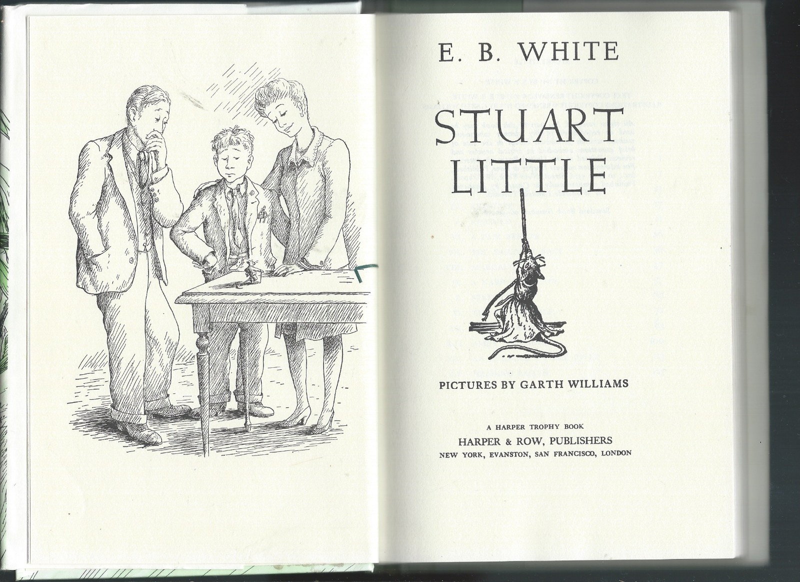 FILA Stuart little by eb white hardcover dust jacket Harper & row art G Williams 1973