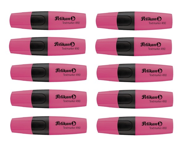 10 X Pelikan Textmarker Leuchtmarker Highlighter Marker 2 -5 Mm Rosa-image