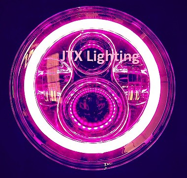 1pr JTX 7" LED Chrome Lights PINK Suzuki Sierra SJ80 SJ80V LJ80 Flashes AMBER - Picture 2 of 12