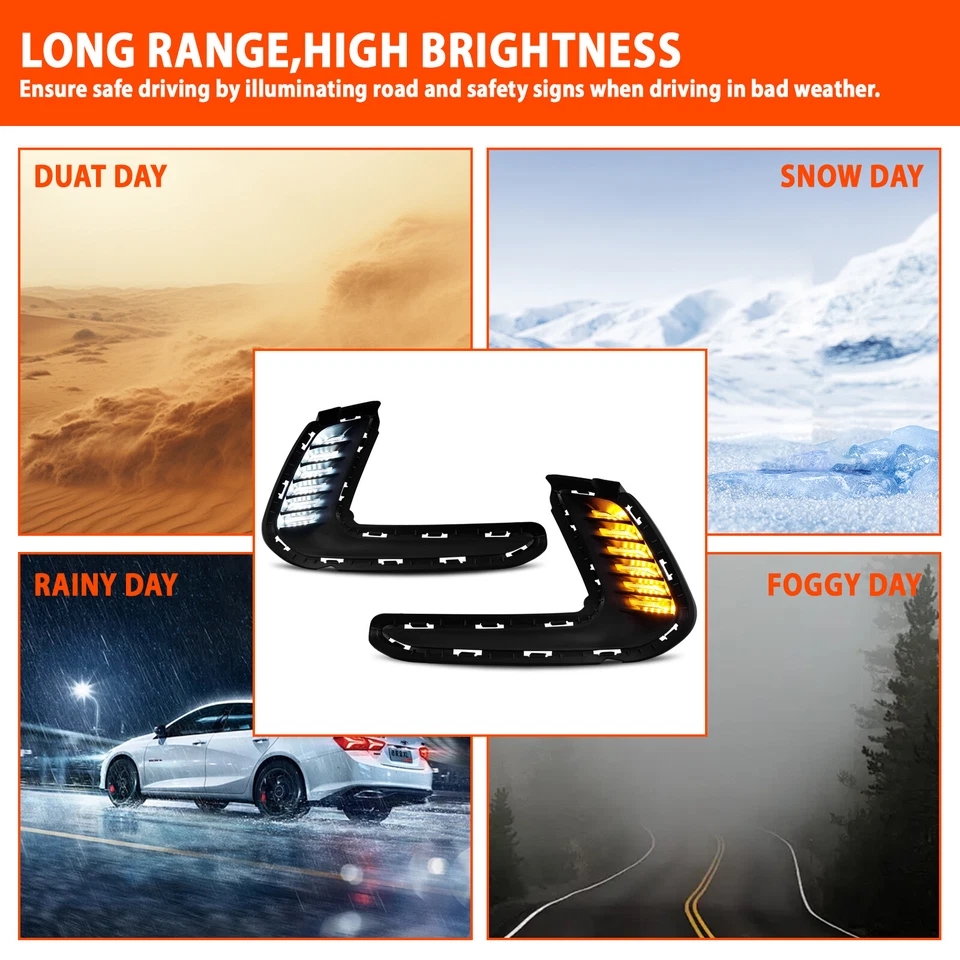 Luces antiniebla intermitentes DRL blancas, amarillas y azules para Hyundai Elantra 2016-18 Foto 3 de 4