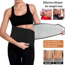 Exercise Waist Trimmer Wrap Belt Fat Burn Sweat Weight Loss Body Shaper Girdles-