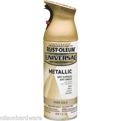 (6)-11 Oz Gold RustOleum Universal All-Surface Metallic Spray Paint 245221