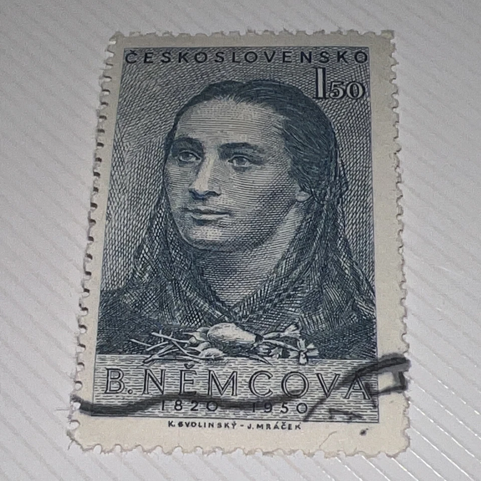 Sello postal de Checoslovaquia - Bozena Nemcova (1820-62) Foto 2 de 3