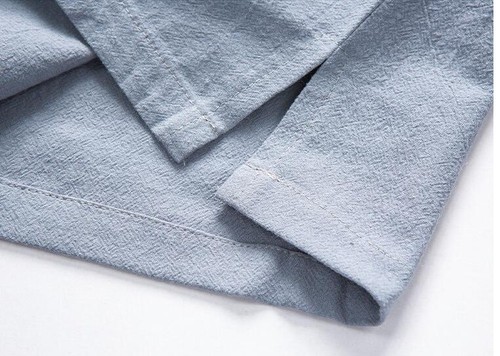 Men's Short Sleeves Shirts Cotton Linen Tops Pants Tang Suit Summer Shorts Relax - Picture 7 of 24