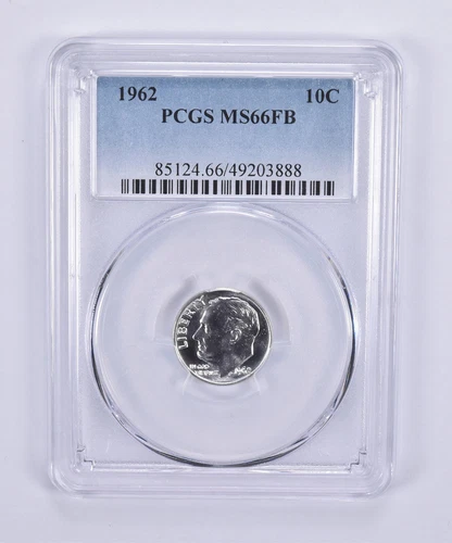 1962 Roosevelt Dime MS66 FB PCGS Blue Label