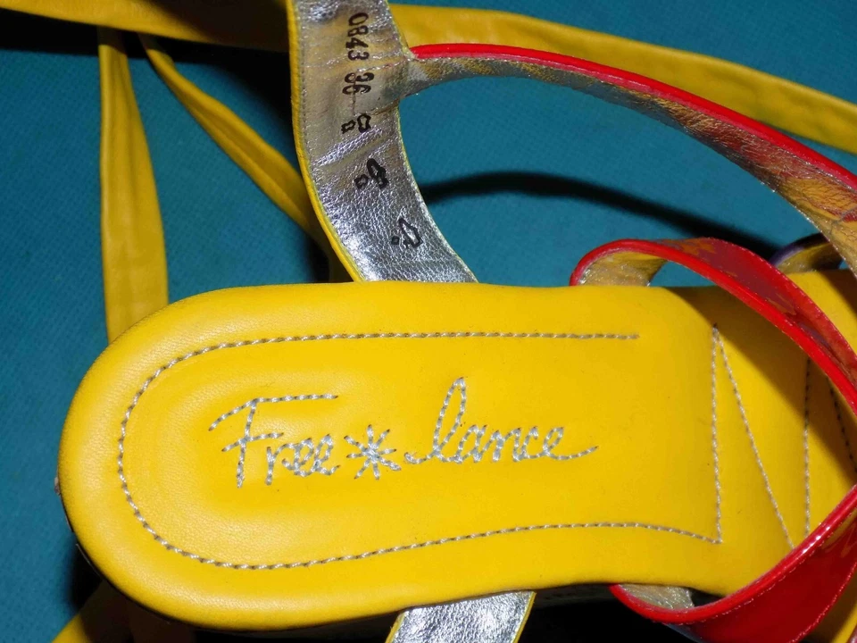 FREE LANCE Plateau Sandalen aus Gelbem Leder, EU 36 - Bild 3 von 4