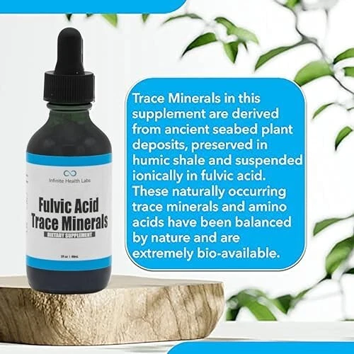 Suplemento de oligoelementos de ácido fúlvico - 169 porciones - Hecho en EE. UU. Foto 3 de 4