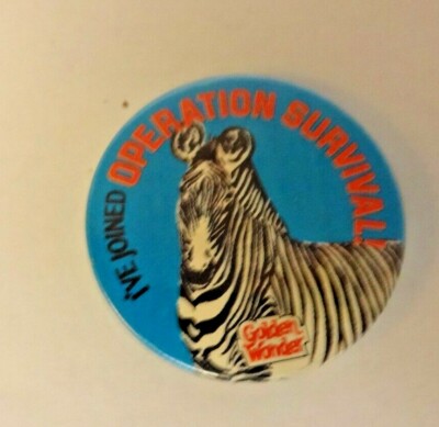 Zebra Golden Wonder Operation Survival Vintage Metall Pin Anstecker um 1981