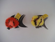 2 Steiff Wolltiere Korallenfische 7362,07 & 7365,07  KF 7cm 1968 - 1977 (5567)