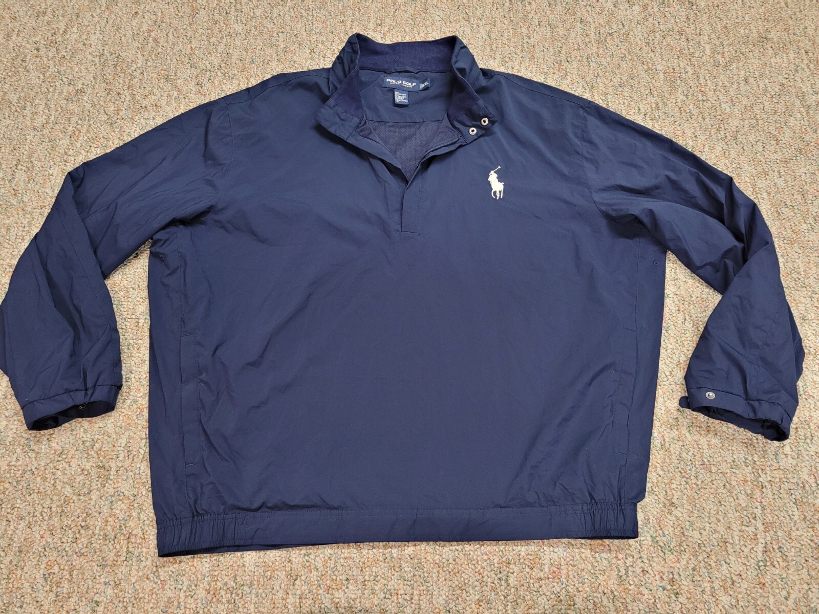 Polo Golf Ralph Lauren Giacca Uomo 2XL Blu Giacca a Vento Quarto Zip Big Pony
