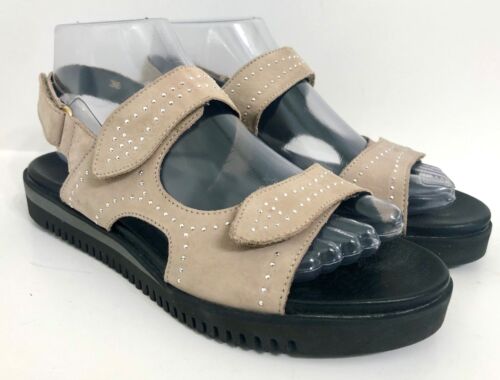 Sandalo da passeggio Sabrinas comodo suola flessibile morbida pelle BEIGE donna 7,5 38 - Foto 2 di 14