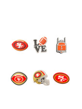New San Francisco 49ers Football Croc Shoe Charms Set of 6