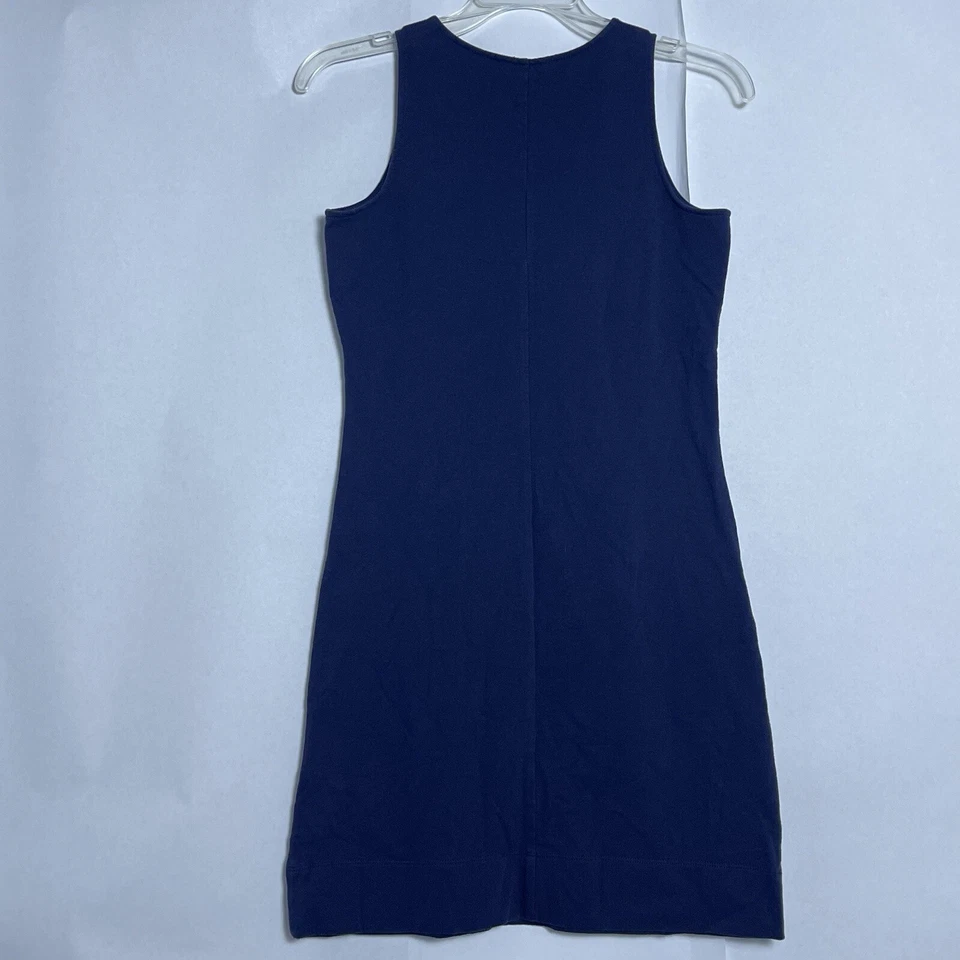 Lilly Pulitzer Foster Shift 连衣裙 XS 无袖海军蓝白色刺绣 — 第 3/4 张图片