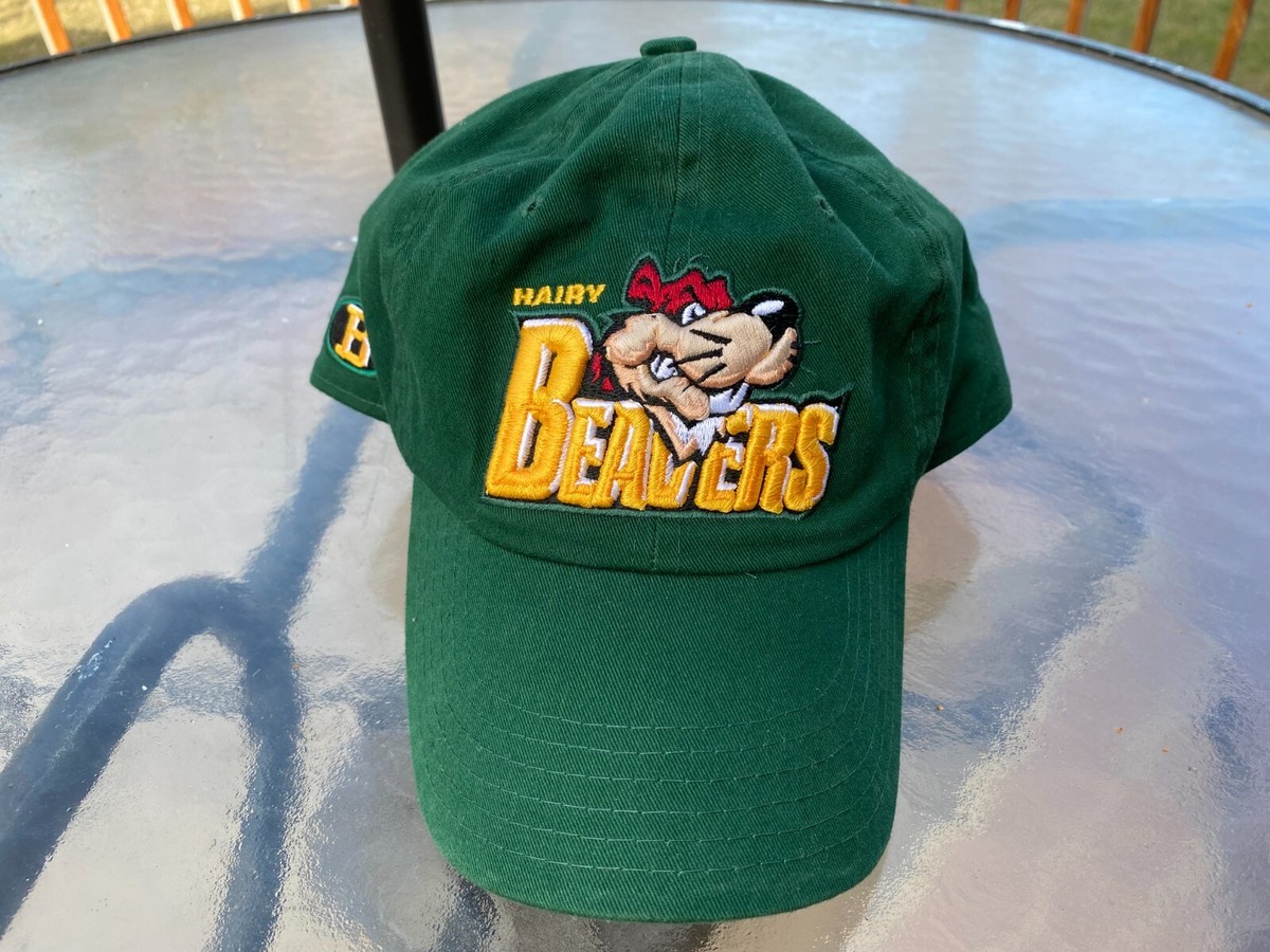 Vintage Steve and Barrys Hairy Beavers Mens Green Fitted Hat Size
