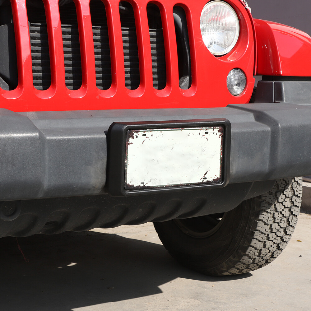 Black Front Licence Plate Mounting Bracket Frame For 1318 Jeep