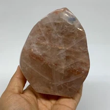 1.75 lbs, 4.5"x3.7"x2.1" Red Hematoid Quartz Freeform Crystal Fire Quartz, B3808