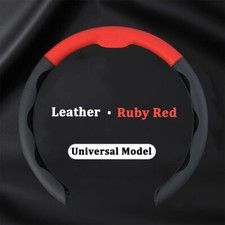 Car Steering Wheel Cover Leather Breathable Non-slip Car Accessories Black Red Car Steering Wheel Cover Leather Breathable Non-slip Car Accessories Black Red