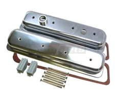 Chevy GM LT1 Polish Aluminum CenterBolt Valve Covers w/ Cork Gasket notched SBC