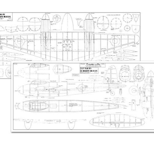 DH Mosquito Twin .35 63" Wingspan RC Model Airplane Printed Plans & Templates - Picture 2 of 2
