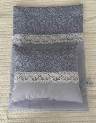 Puppenbettwäsche Decke Kissen Set Kuscheldecke Puppenwagen Puppenwiege Bett neu 