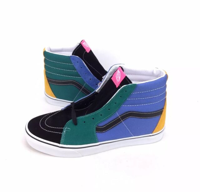 green blue yellow vans shoes