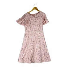 Eliza J All Over Lace Cap Sleeve Short Dress sz 10 Dusty Pink