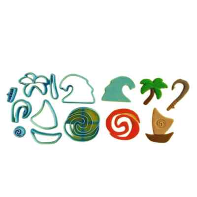  5er Set Moana Ausstecher 3D Fondant Glasur Kekstorte Geburtstag