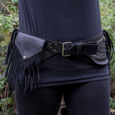 Leder Utility Quaste Gürteltasche Biker Steampunk Larp Festival Bauchtasche Bauchtasche