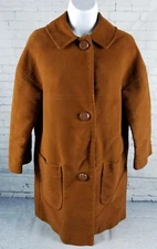 Betty Rose Montoro Suede Large L Soft Deep Harvest Orange Brown Coat Vintage