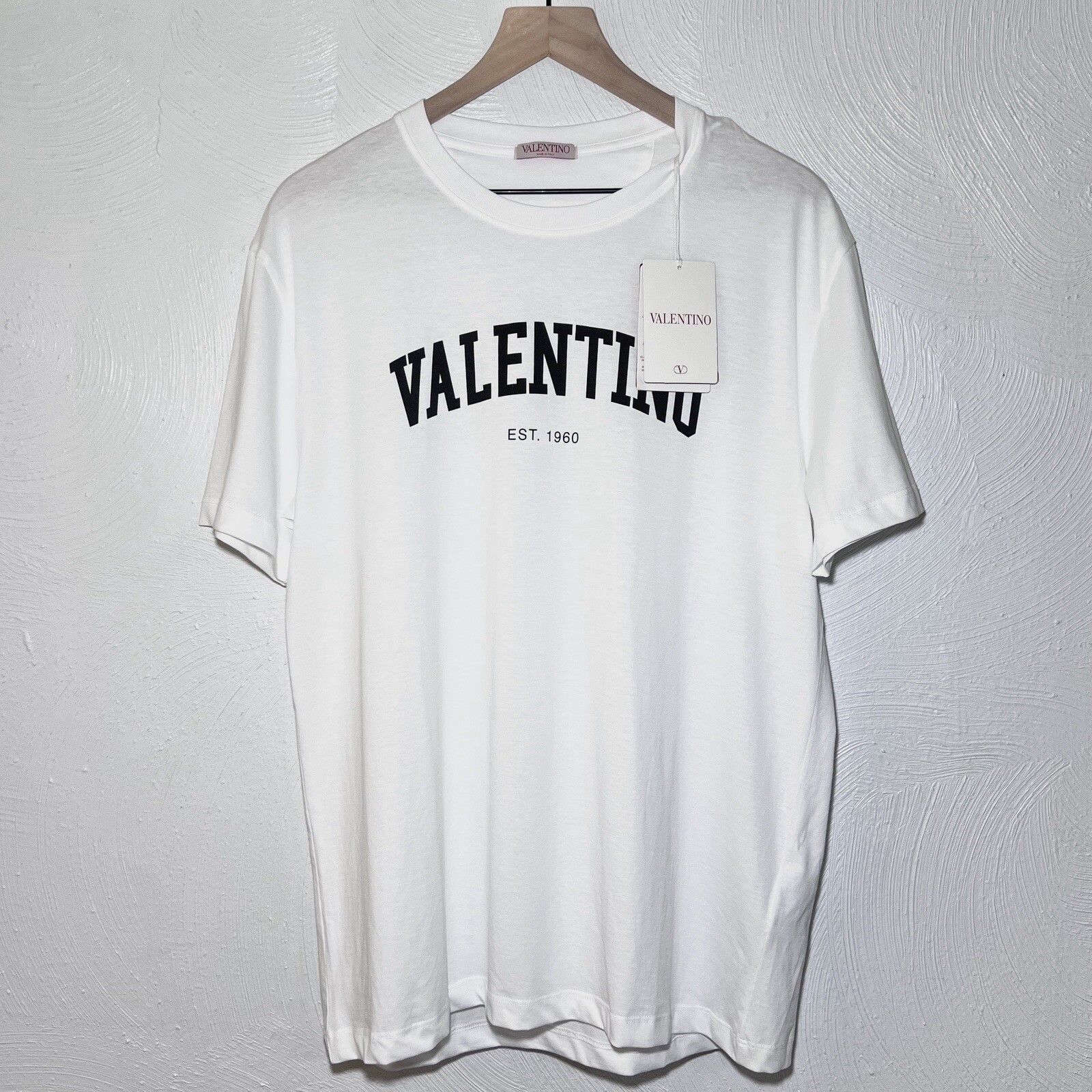 Valentino Men’s Logo Print T-Shirt in White Size Large