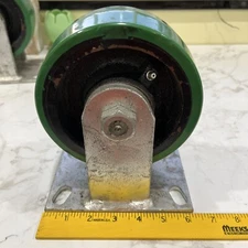 6″ x 2-1/2″ Polyurethane on Iron Rigid Caster 6”x4.5” Yoke 2 Grease Fittings HD
