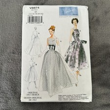 Vogue V8874 Vintage 1957 Dress Pattern Sz 14-22 OOP Uncut Formal Gown