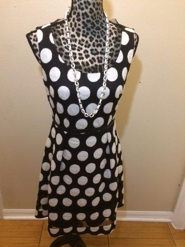 CENIA NEW YORK - ABITO SMANICATO A POIS BIANCO NERO - 8 - Foto 1 di 4