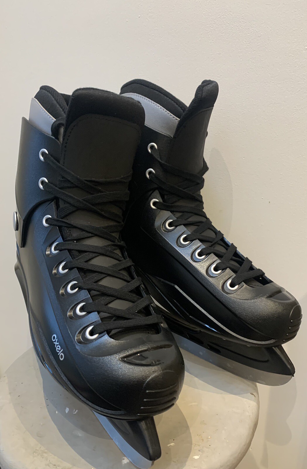 Oxelo Mens Black Recreational Ice Skates Decathlon Size UK11 EU46 New