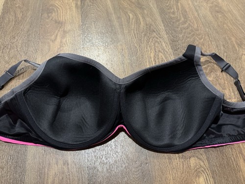 Torrid Active Sports Bra Size 44DD Convertible J-Hook Underwire Pink Black - Picture 4 of 8