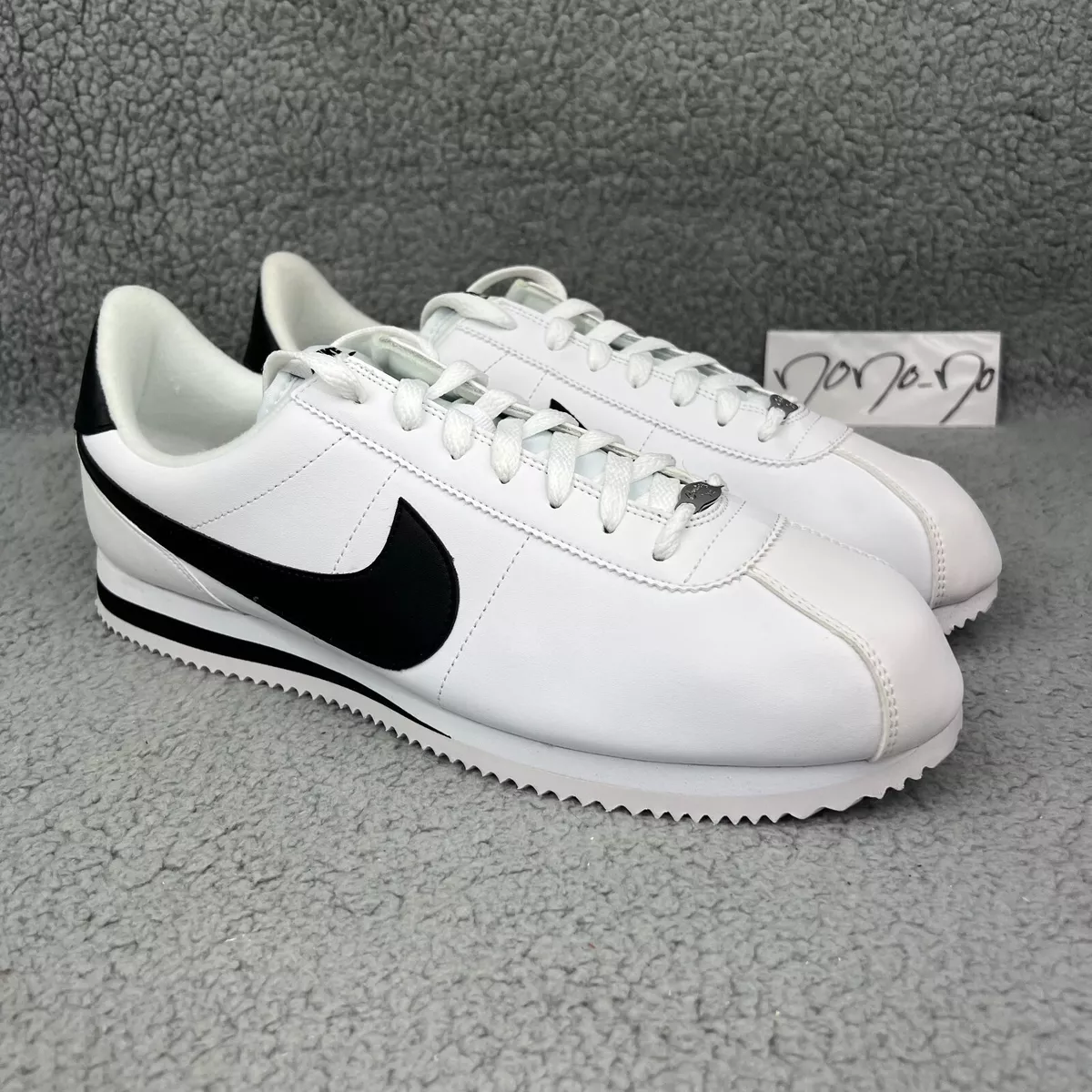 Nike Cortez Leather Mens 13 Shoes White Black Basic Classic OG Running  Sneakers