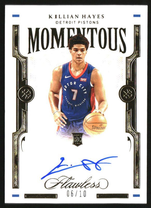2020-21 Panini Flawless Momentous Autographs Gold Killian Hayes RC Auto /10