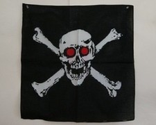 Wholesale Lot 6 22"x22" Jolly Roger Pirate Red eyes skull and bones Bandana