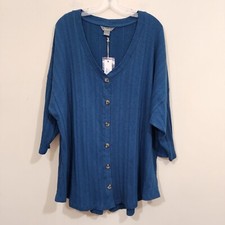 Natural Reflections NWT 3/4 sleeve ribbed fau...