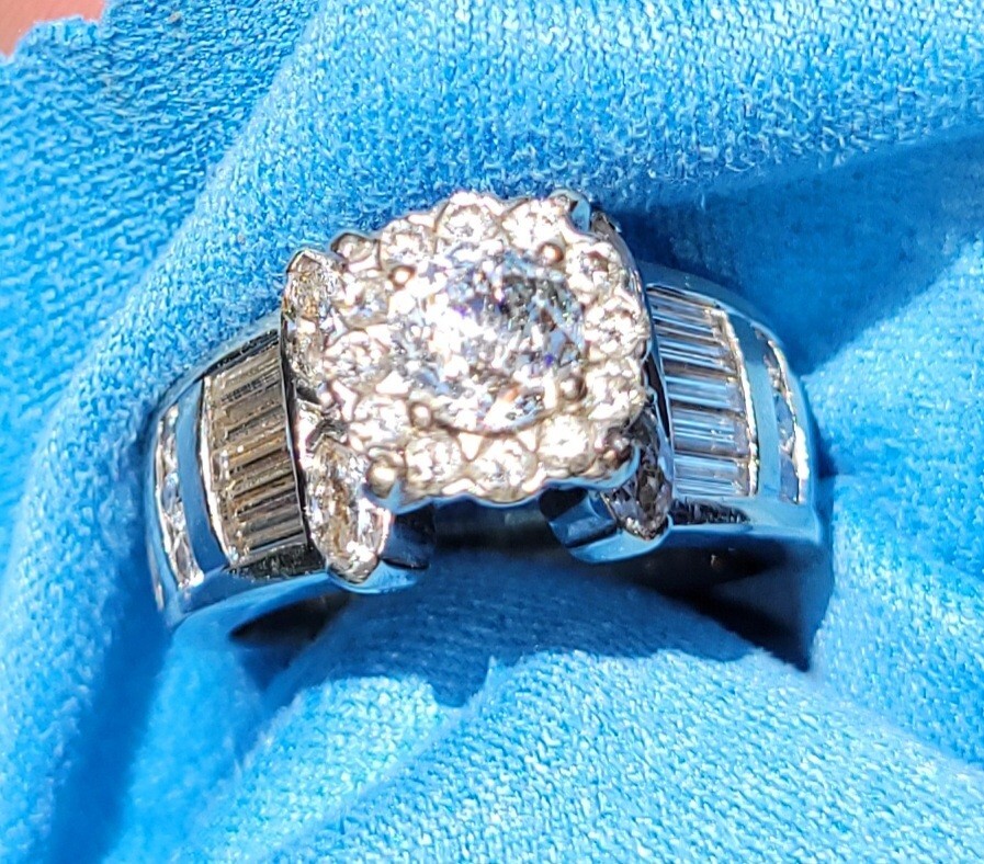 14 Karat White Gold Crown of Light Diamond Engagement Ring