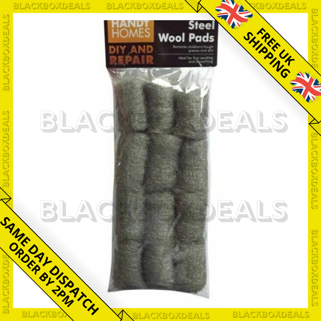 Steel Wire Wool Pads 16PC Quality Grade 0 Fine Smoothing Sanding Mice